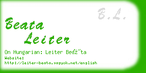 beata leiter business card